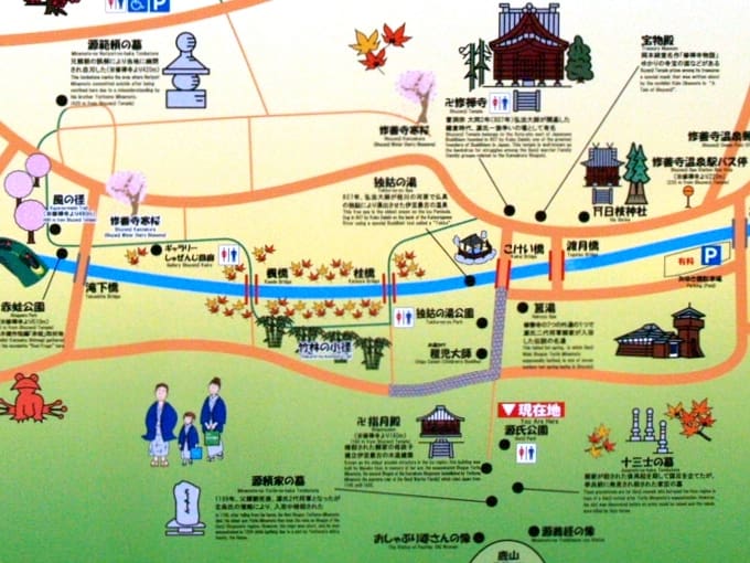 竹林の小径の案内図