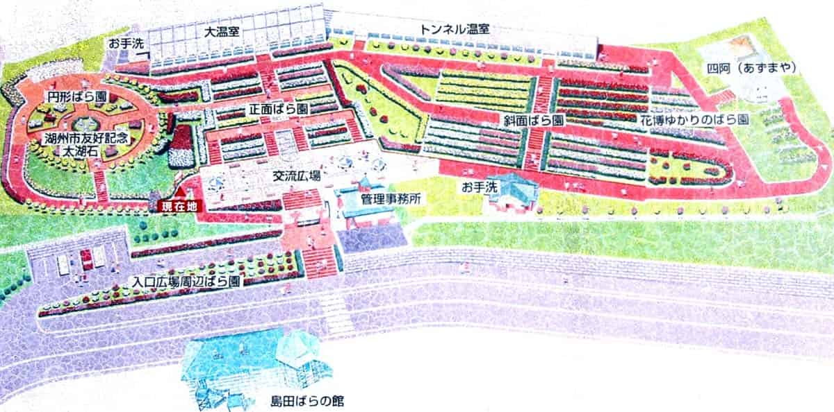 島田市ばらの丘公園の案内図