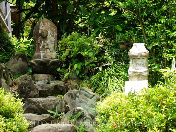 鷲峰山霊山寺の釈迦如来の石仏と結神の写真
