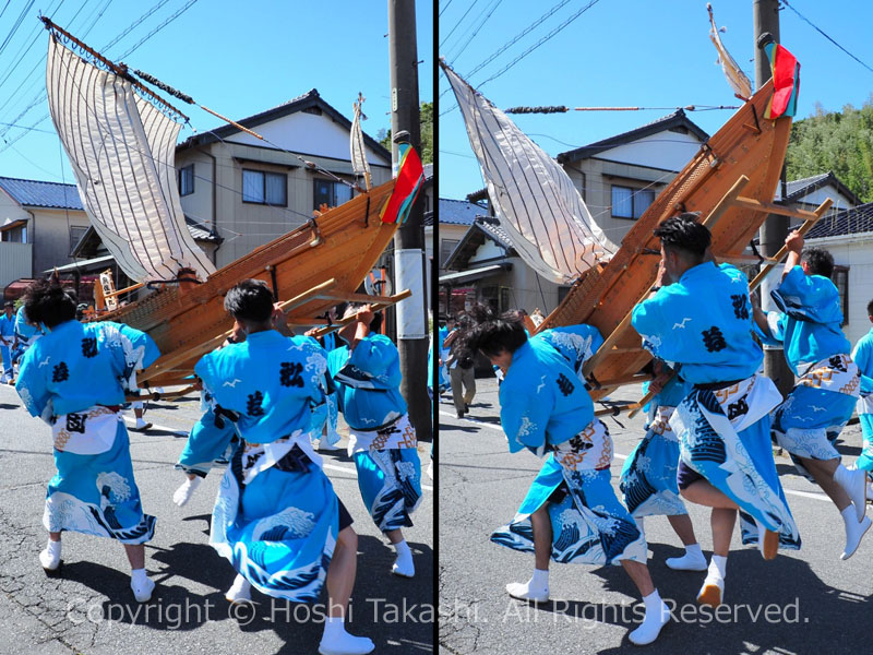 飯津佐和乃神社の御船行事 御船を操る船若