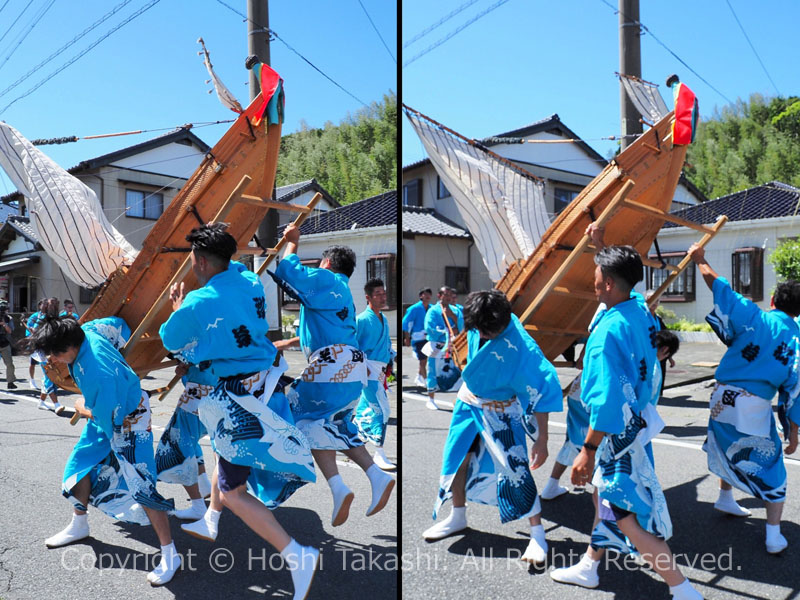 飯津佐和乃神社の御船神事 御船を操る船若