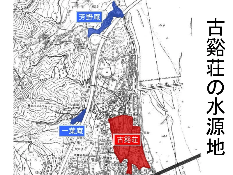 古谿荘の水源地